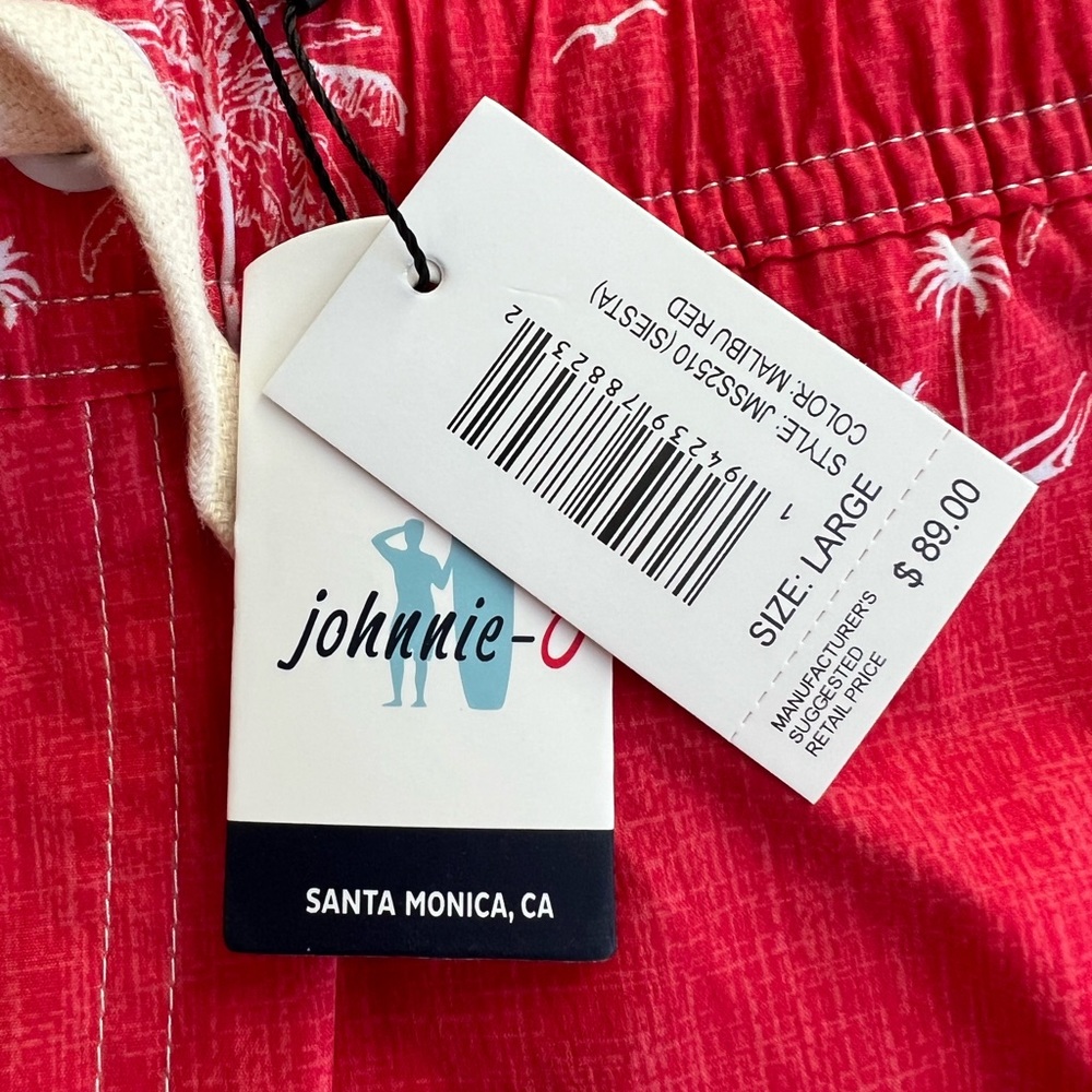 JOHNNIE-O MEN'S SIESTA SWIM TRUNKS - New - Large